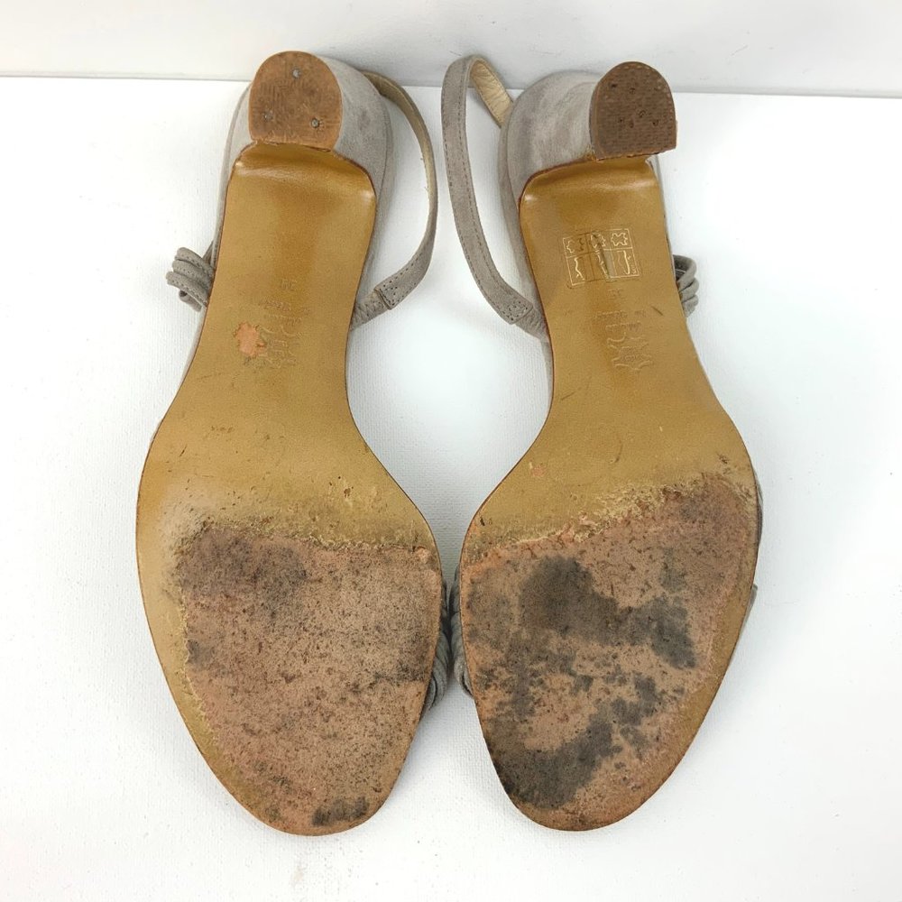 Vintage Giorgio Armani Gray Suede Strappy sandals Heels  Sz 39 (8) - Picture 10 of 16